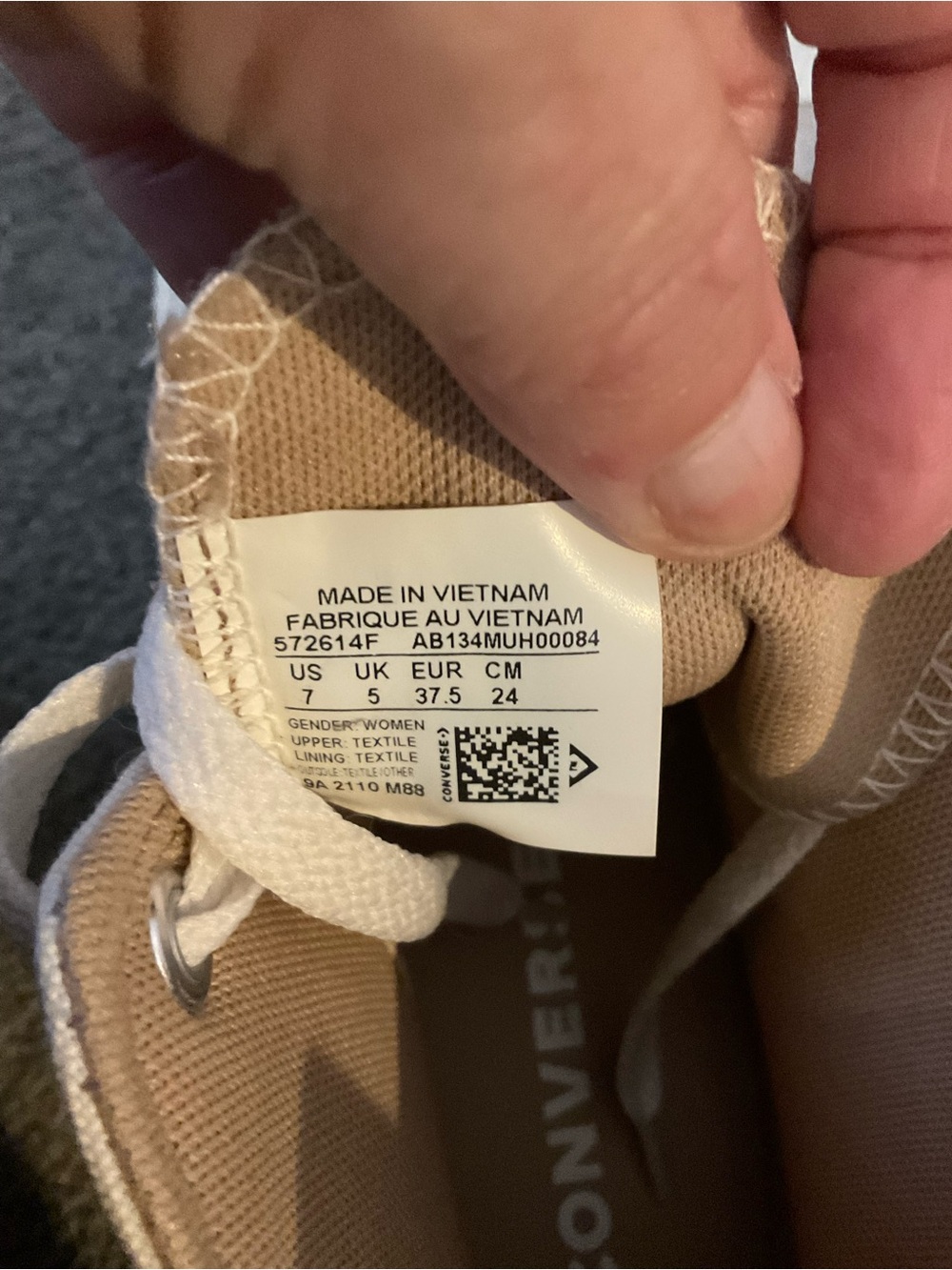 Converse High-Top Sneakers in White and Tan - Picture 5 of 5